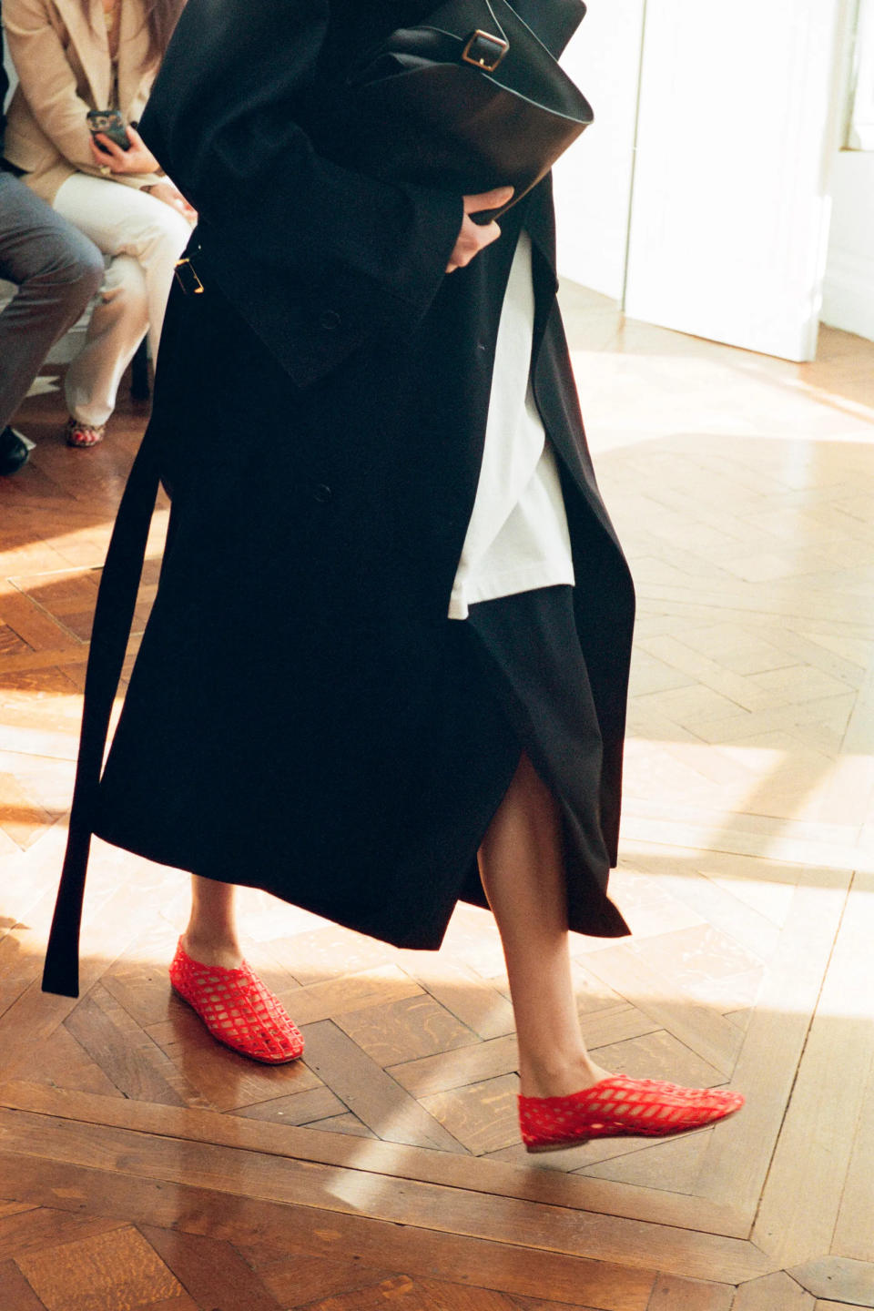 The Row’s jelly flats on the runway at the brand’s pre-fall ’24 collection at Paris Fashion Week in September 2023.