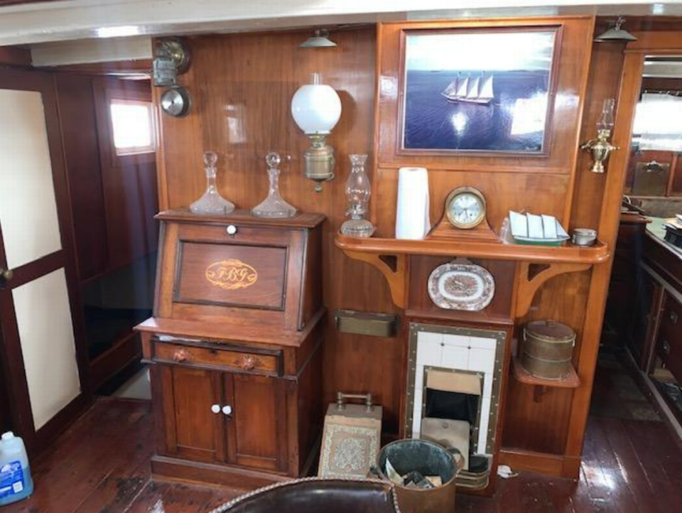 A view inside of the captain’s quarters