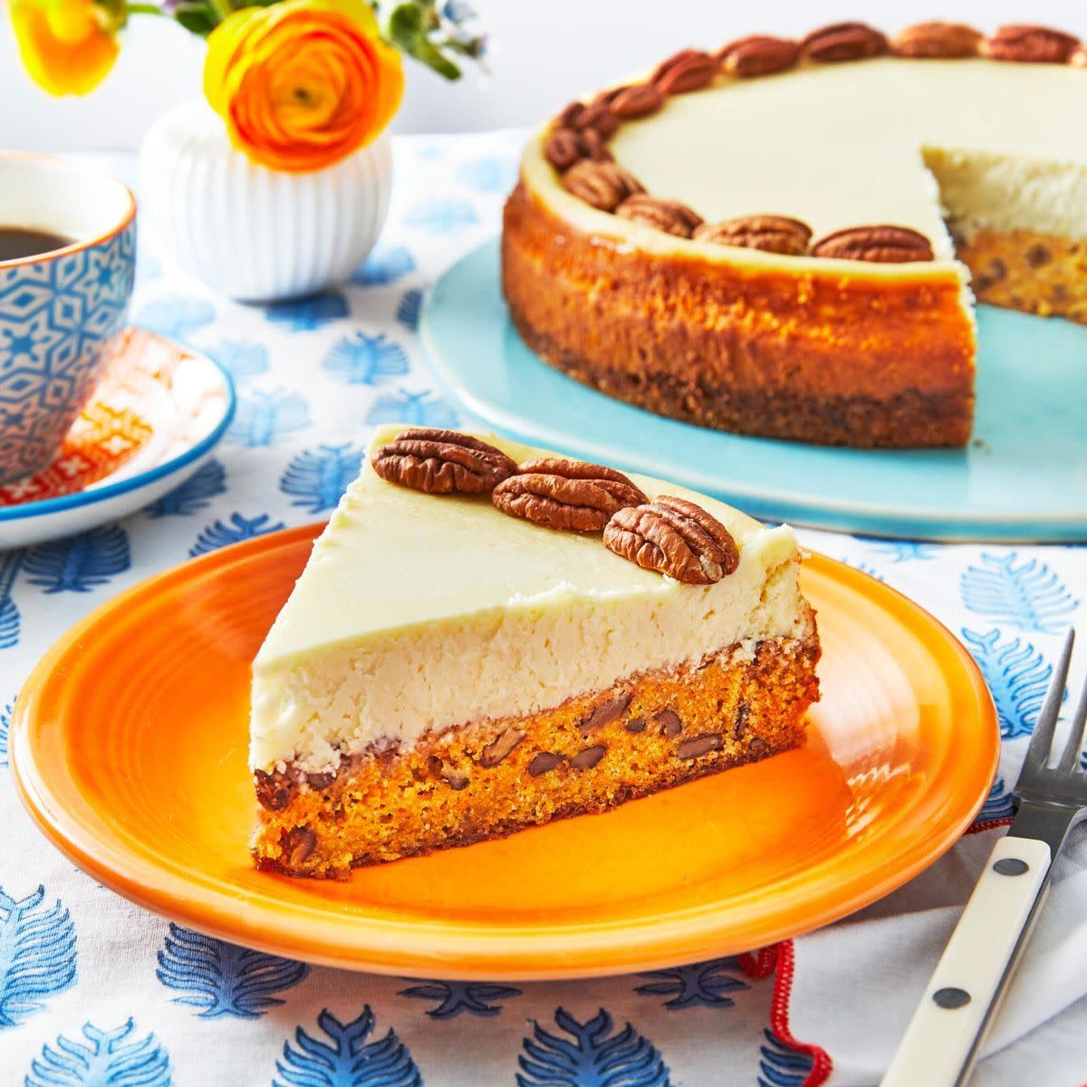 spring desserts carrot cake cheesecake