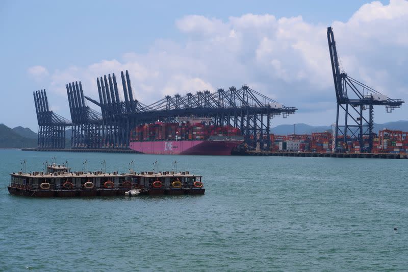 Cranes and containers are seen at the Yantian port in Shenzhen, following the novel coronavirus disease (COVID-19) outbreak