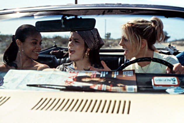 sheff-on-crossroads.jpg CROSSROADS, Zoe Saldana, Taryn Manning, Britney Spears, 2002 (c) Columbia/courtesy Everett Collectio - Credit: © Columbia Pictures/Everett Collection