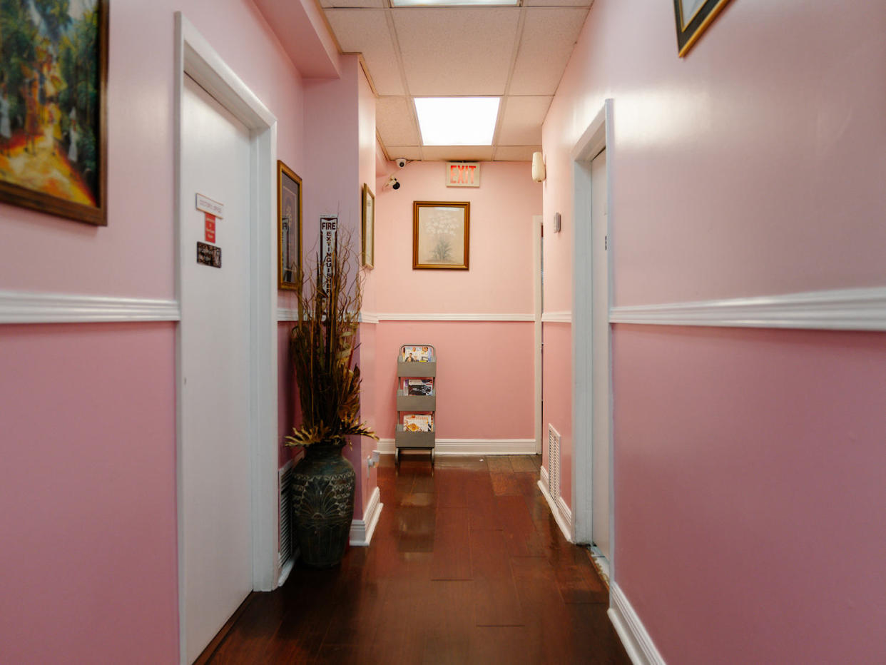 Interior hallway of A Hialeah Woman’s Care Center (Martina Tuaty for NBC News)