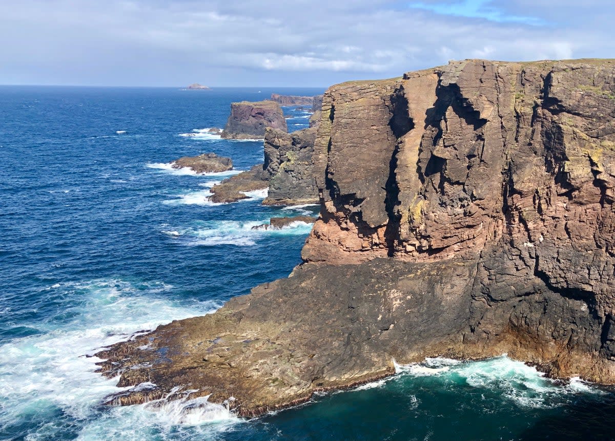 Deep north: cliffs in scenic Shetland (Simon Calder )