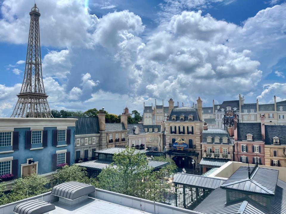 overhead shot of france at epcot disney world