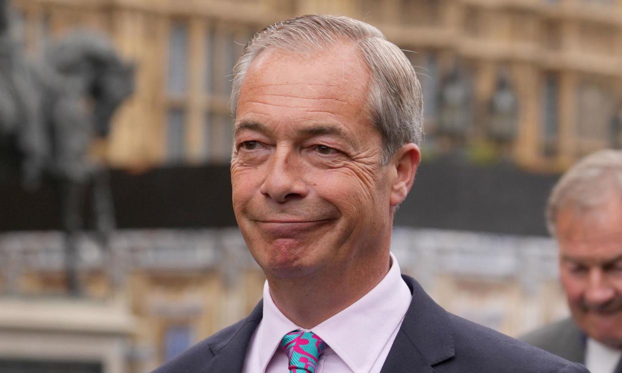 <span>Nigel Farage is listed as the main speaker at a benefit event for the Heartland Institute.</span><span>Photograph: Maja Smiejkowska/PA</span>