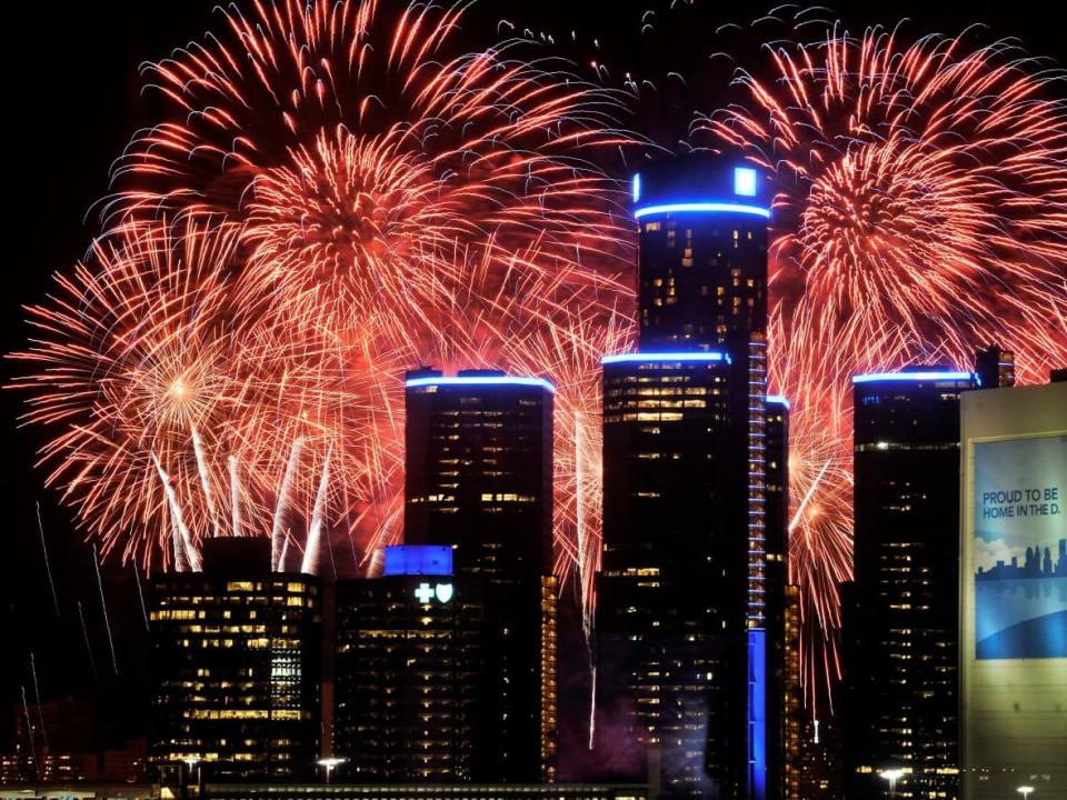 The fireworks are scheduled to start at 9:55 p.m. Monday.  (David Guralnick/Detroit News/The Associated Press - image credit)