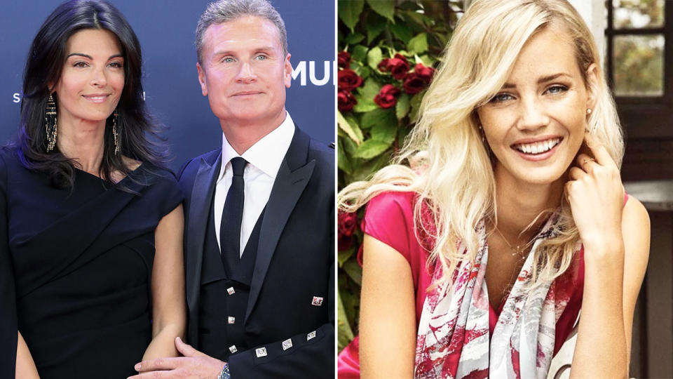 David Coulthard, pictured here with wife Karen Minier before their split.