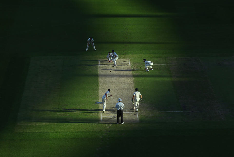 A general view of the action during Day 2 of the Sheffield Shield match between the Victoria Bushrangers and the New South Wales Blues at the Melbourne Cricket Ground on March 9, 2012 in Melbourne, Australia.