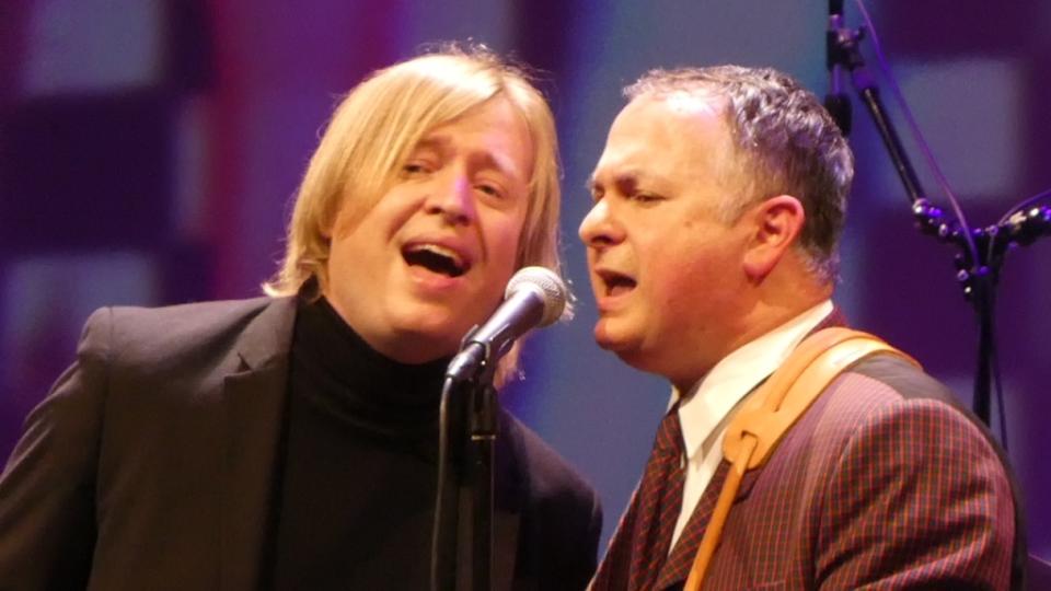 Chris Price and Andrew Sandoval at the “Nuggets” concert at the Alex Theatre in Glendale, Calif., May 19, 2023 (Chris Willman/Variety)