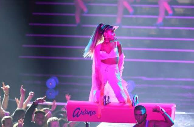 Pop star Ariana Grande promised Friday to return to Manchester to play a charity concert following a suicide attack at her show, as she urged fans to respond to the tragedy with love. Picture: AFP