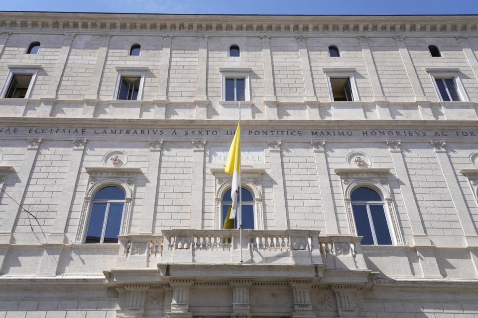 A general view of Palazzo della Cancelleria a renaissance building in the center of Rome that holds the Vatican supreme court, Tuesday, Sept. 12, 2023. (AP Photo/Gregorio Borgia)