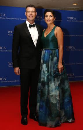 Actor Scott Foley and Marika Dominczyk arrive on the red carpet for the annual White House Correspondents Association Dinner in Washington, U.S., April 30, 2016. REUTERS/Jonathan Ernst