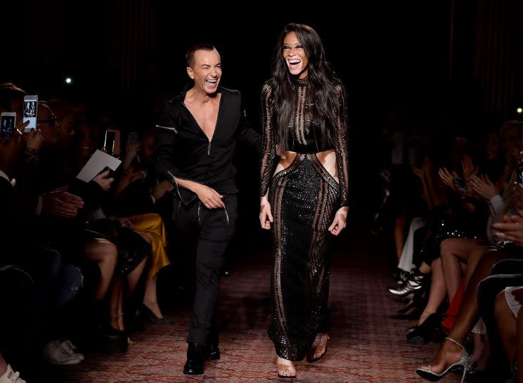 <i>Julien Macdonald sent out a diverse cast including model Winnie Harlow [Photo: Getty]</i>