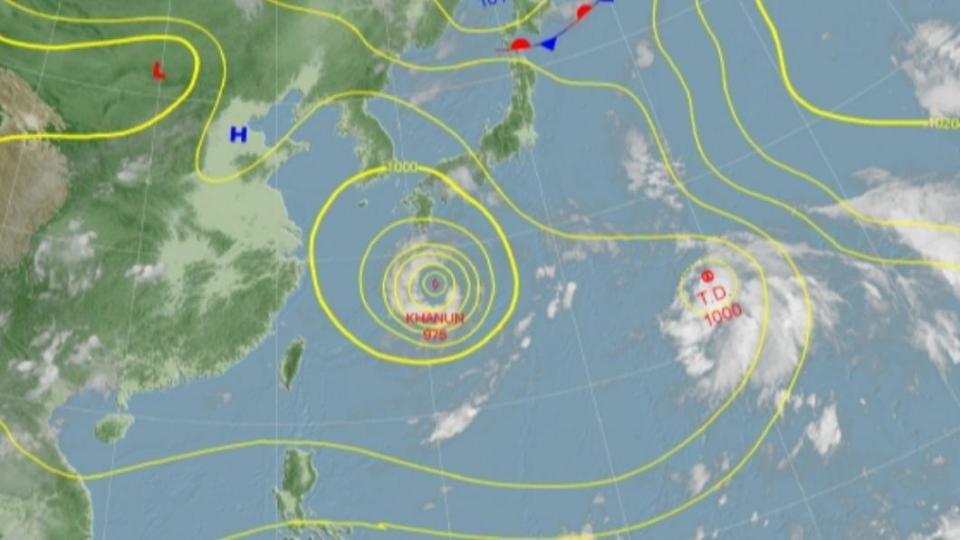 蘭恩颱風預估會朝日本方向移動。（圖／氣象局）