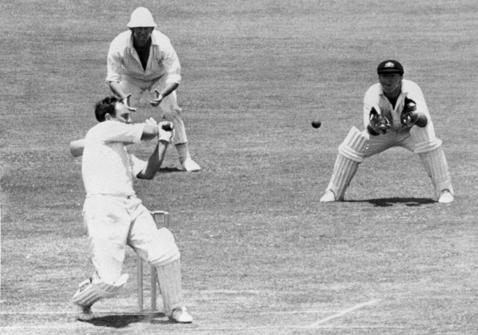 Ray Illingworth, batting, in Ashes action for England (PA). (PA Archive)