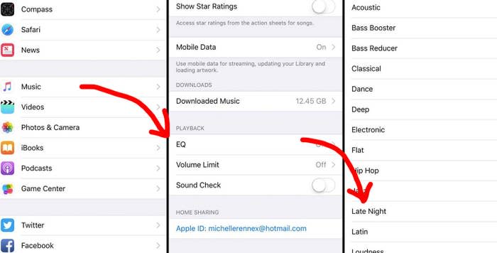 Graphic of iPhone Settings options