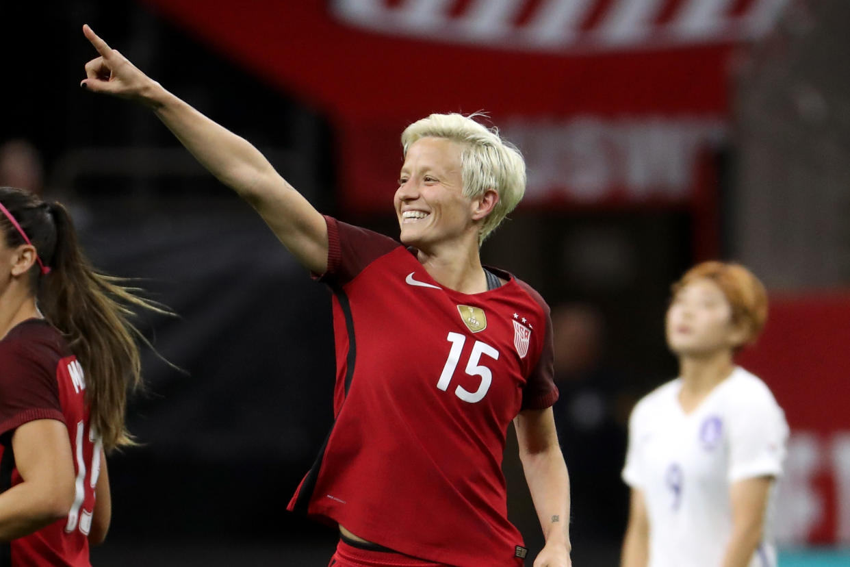 Megan Rapinoe played for the U.S. in two recent friendlies against South Korea. (Getty)