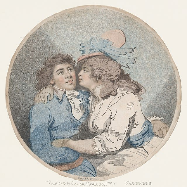 Las proposiciones matrimoniales de mujeres a hombres en el día bisiesto han inspirado numerosas caricaturas a lo largo del tiempo. Esta data de abril de 1790 (Imagen: Wikimedia Commons)