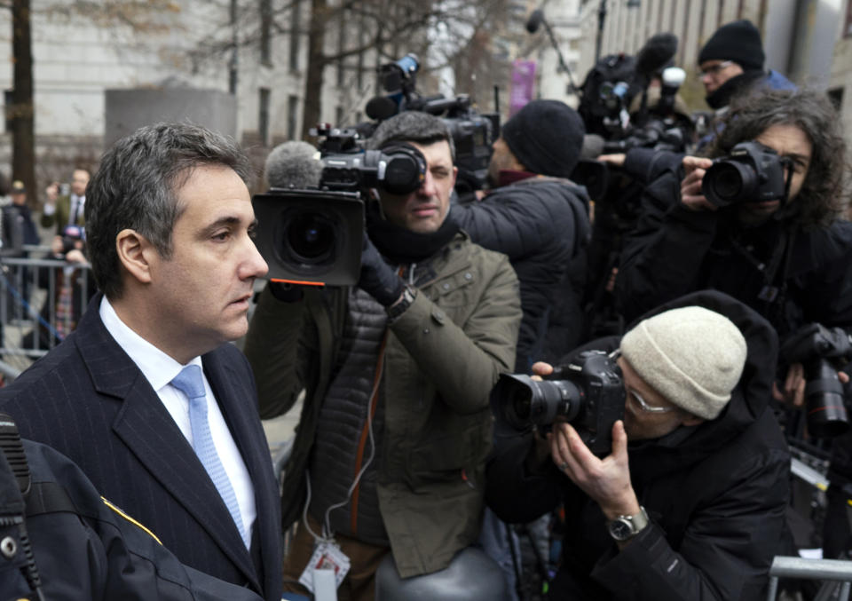 Michael Cohen walks from federal court in New York on Dec. 12, 2018, after being sentenced following a guilty plea for lying to Congress, campaign finance violations and other crimes. (Photo: Craig Ruttle/AP)