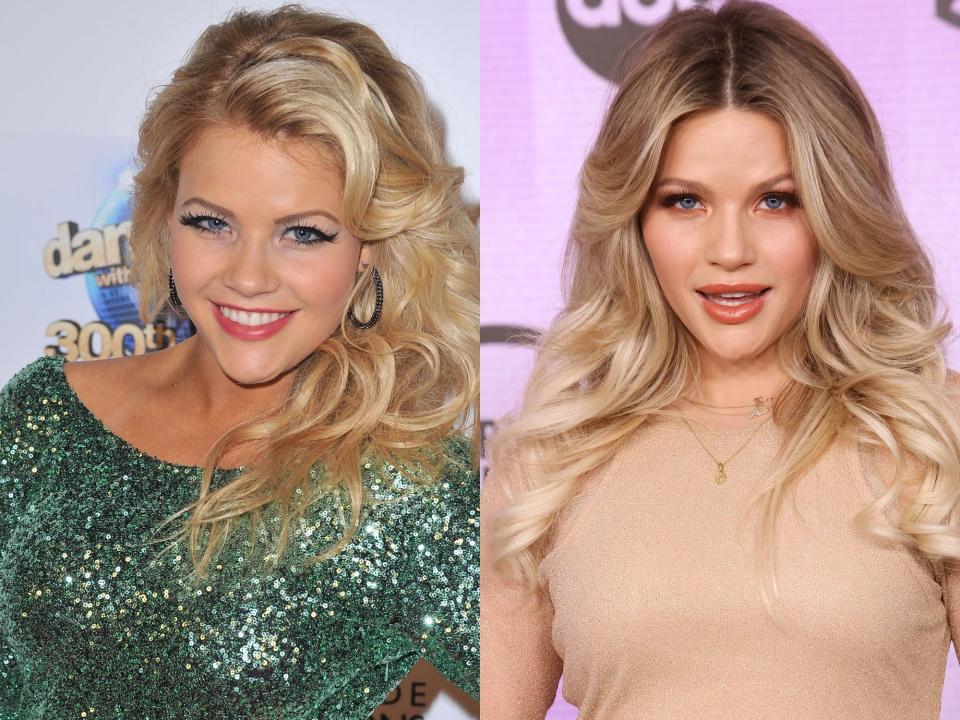 Witney Carson in 2013 and 2022.