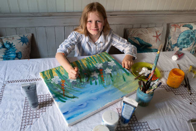 Meet the ten-year-old 'mini Monet' whose stunning floral landscape paintings can sell for up to £10,000