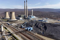 This is the Conemaugh Generating Station in New Florence, Pa., Wednesday, March 13, 2024. Pennsylvania Gov. Josh Shapiro unveiled a plan to fight climate change Wednesday, saying he will back legislation to make power owners in Pennysylvania pay for their planet-warming greenhouse gas emissions and require utilities in the nation's third-largest power-producer to buy more electricity from renewable sources. (AP Photo/Gene J. Puskar)