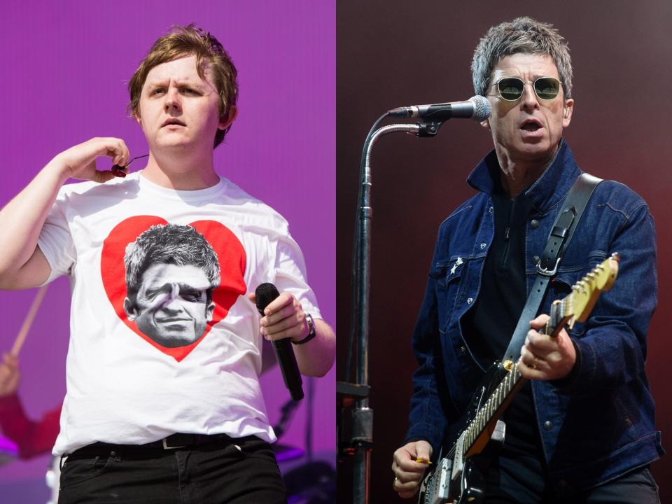 Lewis Capaldi (left) has described the moment he meant Noel Gallagher during the pair's public feud (Harry Durrant/Rune Hellestad/Getty Images)