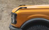 <p>Reminiscent of the first-generation Bronco’s tall pointy fenders, the new Ford Bronco incorporates the old look with what it calls Trail Sights. They’re tie-downs you can strap stuff to, for instance ORV flags, windshield cables, or even high-lift jacks. These tie-downs are limited to 150 pounds, so don't go using them as recovery points for getting pulled out of the mud. Unless you want to end up on YouTube.</p>