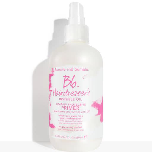 <p>This haircare brand is donating 50% of the purchase price of this cult favorite to the <a href="https://www.bcrf.org/" rel="nofollow noopener" target="_blank" data-ylk="slk:Breast Cancer Research Foundation;elm:context_link;itc:0;sec:content-canvas" class="link ">Breast Cancer Research Foundation</a>. </p> <p><b>Buy It!</b> Bb. Hairdresser's Invisible Oil Heat/UV Protector Primer, $32; <a href="https://www.bumbleandbumble.com/product/19055/31247/style/pre-stylers/hairdressers-invisible-oil-heatuv-protective-primer" rel="nofollow noopener" target="_blank" data-ylk="slk:bumbleandbumble.com;elm:context_link;itc:0;sec:content-canvas" class="link ">bumbleandbumble.com</a></p>