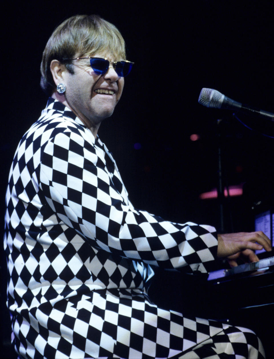 Elton John performs in support of his Made in England release at Shoreline Amphitheatre on Sept. 15 in Mountain View, California.