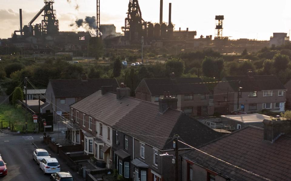 The Port Talbot steelworks in Wales