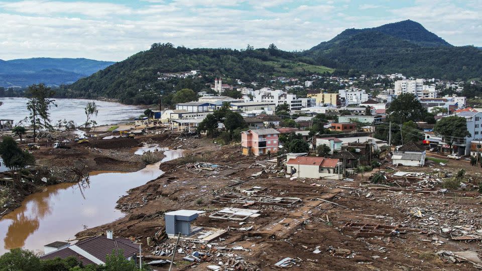 Destroyed buildings in the town of Roca Sales. - Gustavo Ghisleni/AFP/Getty Images