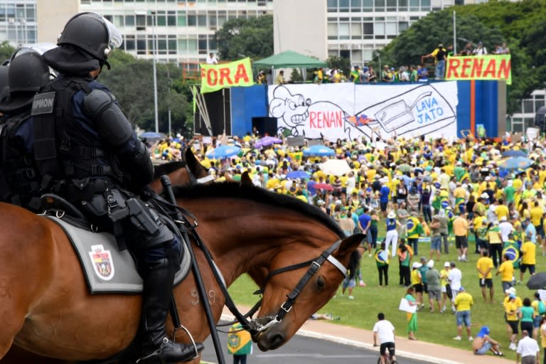 Demonstrators are furious at a vote by the lower house of Congress -- where many deputies are themselves suspects in criminal probes -- to weaken a long-planned anti-corruption bill