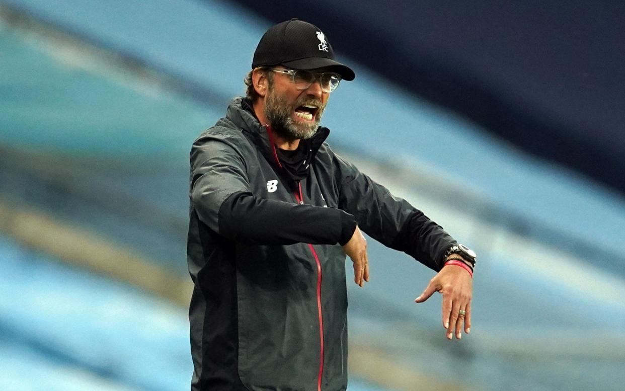 Liverpool's German manager Jurgen Klopp reacts from the sidelines during the English Premier League - AFP 