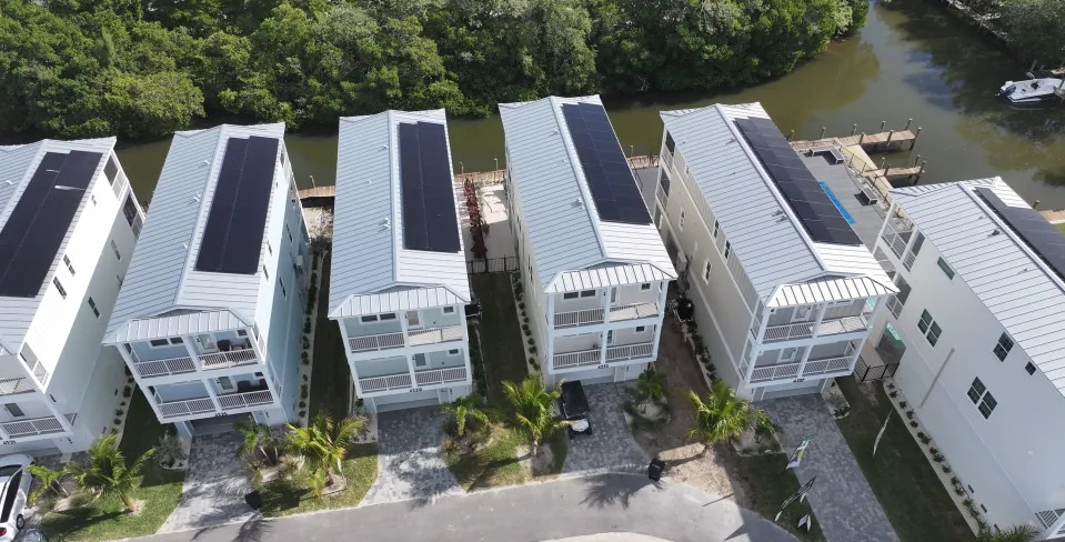 Aerial view of Hunters Point homes 