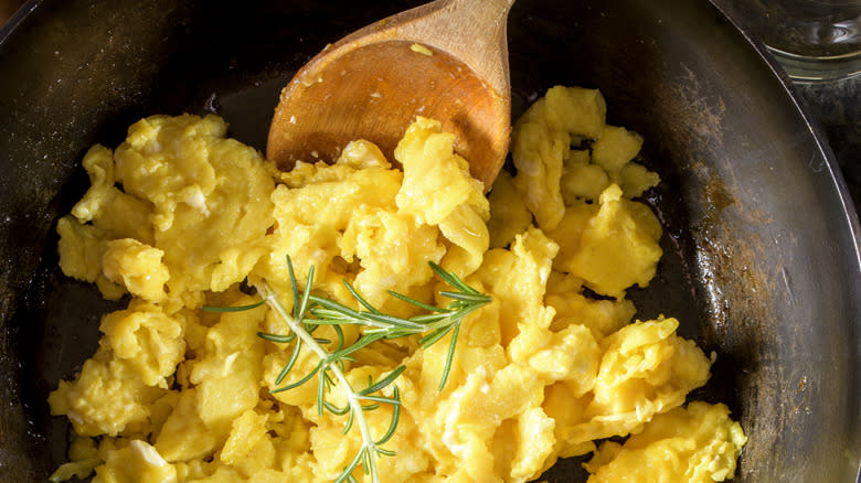 scrambling eggs