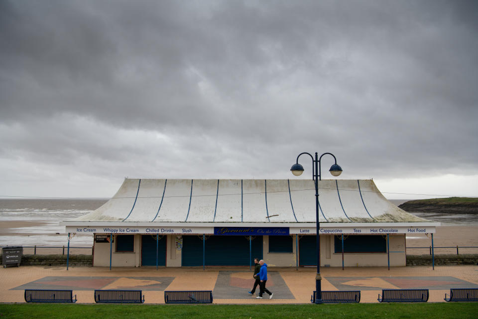 BARRY, WALES - JANUARY 13: Cloudy skies over Whitmore Bay on January 13, 2020 in Barry, United Kingdom. The Met Office have issued a yellow weather warning for wind and rain as storm Brendan passes over the UK. (Photo by Matthew Horwood/Getty Images)