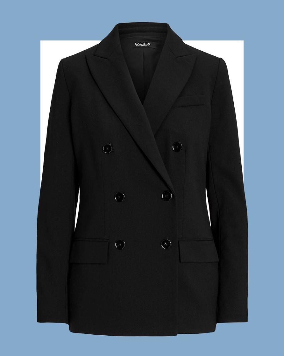 <p><a href="https://go.redirectingat.com?id=74968X1596630&url=https%3A%2F%2Fwww.ralphlauren.com%2Fwomen-clothing-jackets%2Fdouble-breasted-wool-crepe-blazer%2F647524.html&sref=https%3A%2F%2F" rel="nofollow noopener" target="_blank" data-ylk="slk:Shop Now;elm:context_link;itc:0;sec:content-canvas" class="link ">Shop Now</a></p><p>Double-Breasted Wool Crepe Blazer</p><p>$345.00</p><p>ralphlauren.com</p>