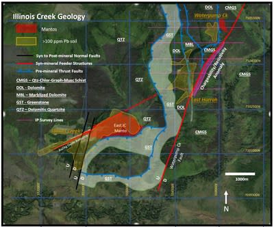 Figure 2 - Preliminary geologic map of the Illinois Creek property (CNW Group/Western Alaska Minerals Corp)