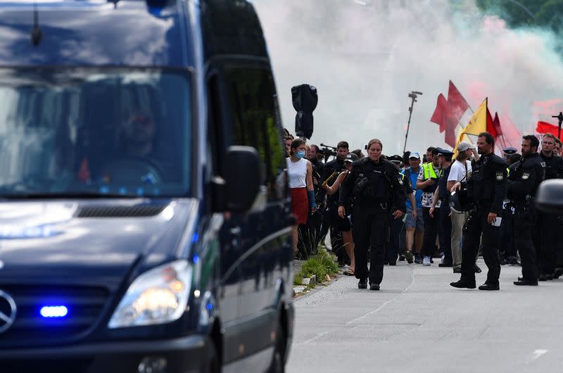 Protest against G7 summit at Schloss Elmau, in Bavaria