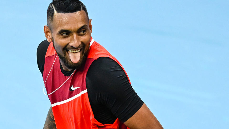 Nick Kyrgios, pictured here during his win over Liam Broady at the Australian Open.