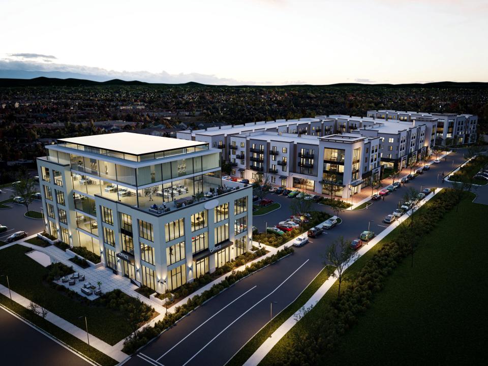 This rendering shows TDK Construction plans to build a new headquarters, 274 apartments, spaces for restaurants and retail off Medical Center Parkway in Murfreesboro. Project will include a new road to connect Robert Rose Drive to The Avenue Murfreesboro shopping center.