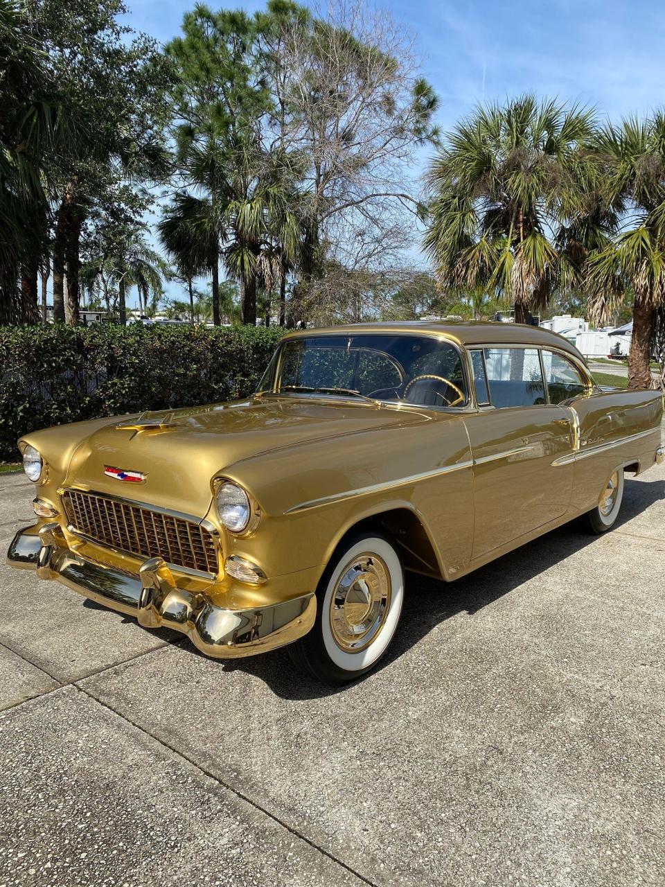 Gold plated 1955 Chevrolet Bel Air Coupe, GM's 50 millionth car will be on display at Detroit Autorama.