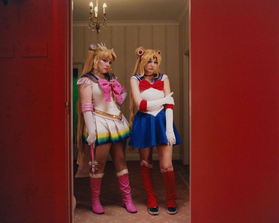 A student and a professional cosplayer as anime character Sailor Moon (Thurstan Redding/Kids of Cosplay)