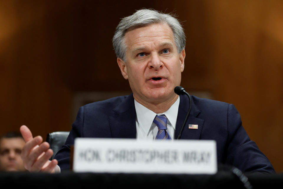 美國聯邦調查局（FBI）局長瑞伊（Christopher Wray）10月31日在國會聽證會上說，以哈戰爭效應將激發自伊斯蘭國（IS）近10年前崛起以來對美國最嚴重的恐攻威脅。（路透社）