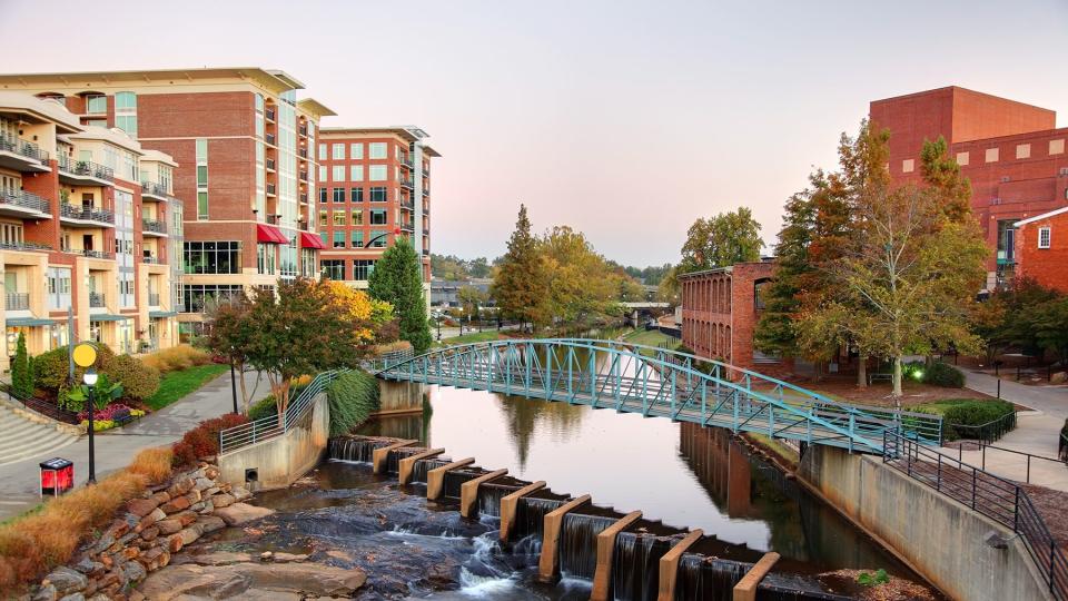 Falls Park and the Reedy River located in downtown Greenville's Historic West End.