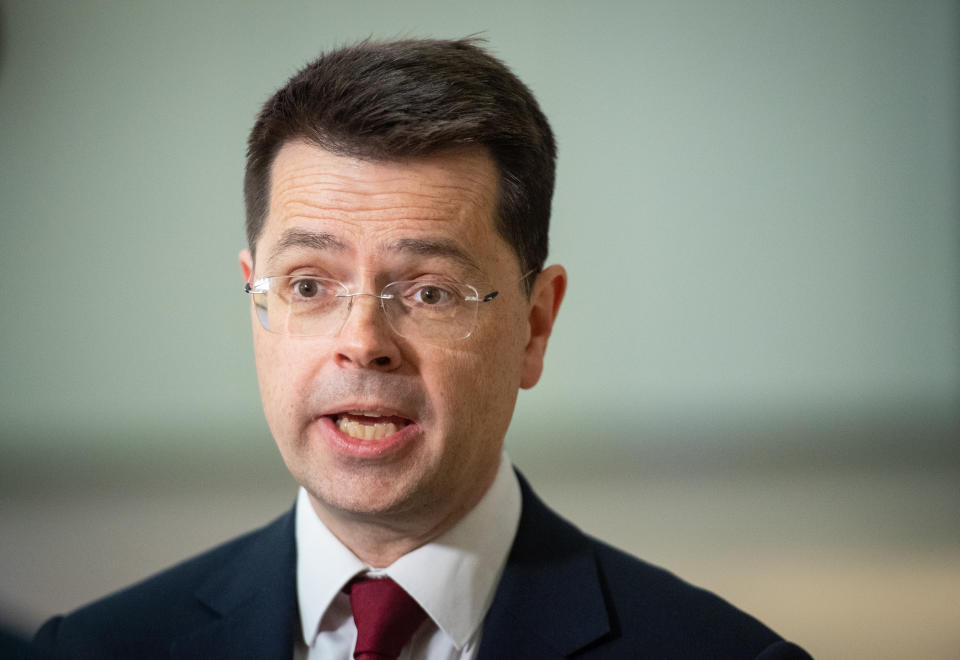 Security Minister James Brokenshire speaks to the media at the 02 Arena, in Greenwich, London, during a visit to view security measures at large public venues.