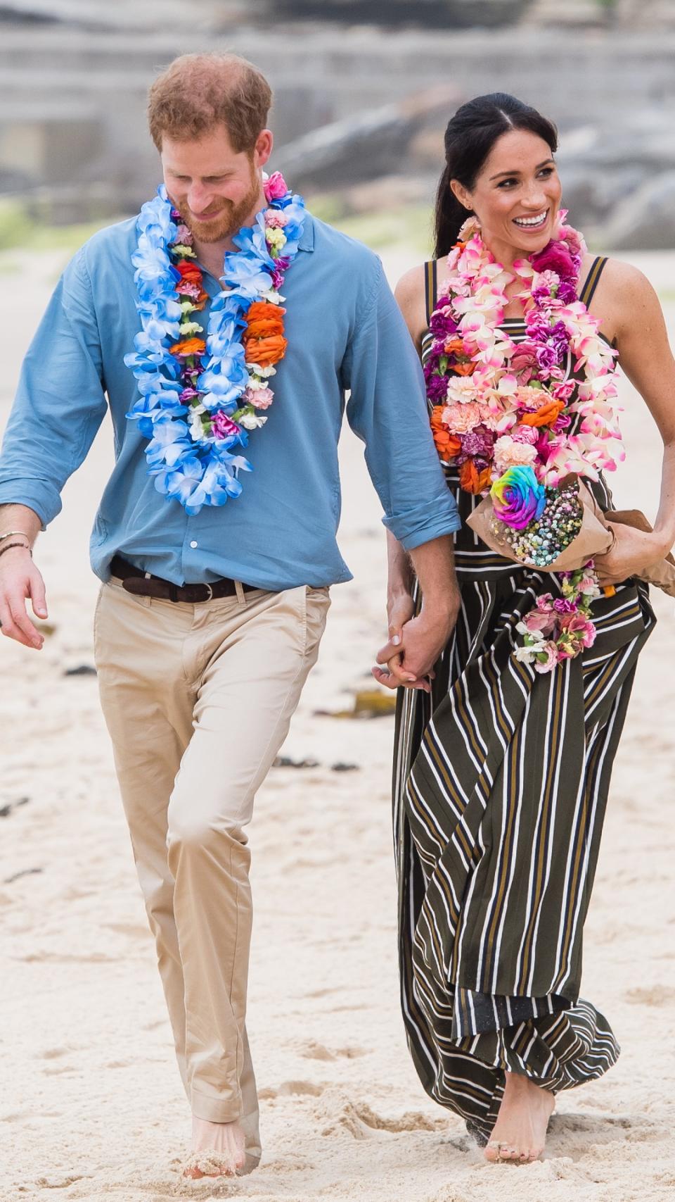 <p> The pair kicked back and relaxed while visiting Bondi Beach. It might have been a case of foreshadowing as the two would eventually leave the UK for good and settle by the beach in Montecito, California. </p>