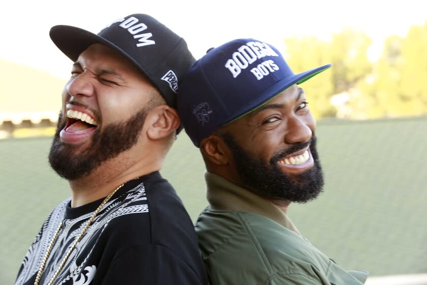 WEST HOLLYWOOD, CA., FEBUARY 1, 2019 --TV and podcast personalities (right) Desus Nice and Kid Mero, who are making the leap from their breakout hit on Viceland to Showtime with a new late-night talk show, 'Desus & Mero.' (Kirk McKoy / Los Angeles Times)