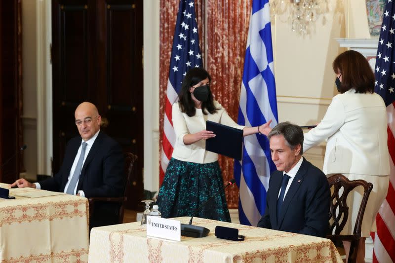 U.S. Secretary of State Blinken and Greece’s Foreign Minister Dendias hold meetings in Washington